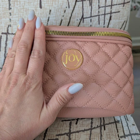 Joy Mangano Quilted Pink Crossbody Belt Bag with Gold Hardware - Picture 3 of 7